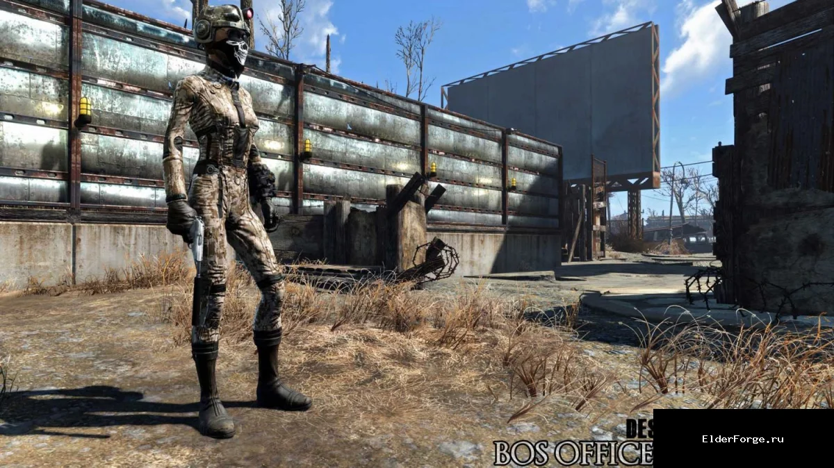 Обложка мода: Броня офицера Братства Стали в пустынном камуфляже для Fallout 4
