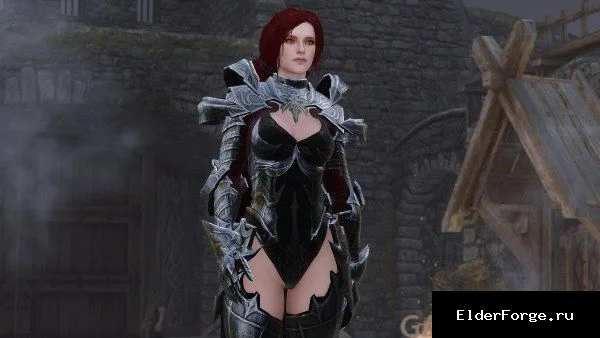 Обложка мода: Броня Тэйз из Overhit для Skyrim SE‑AE – тяжёлая защита с физикой плаща