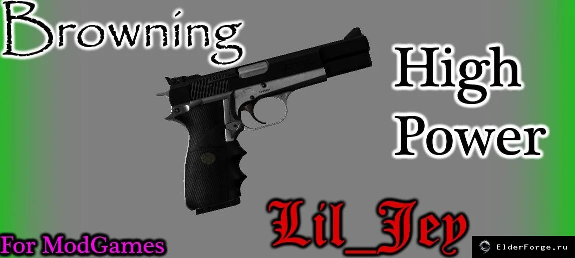 Обложка мода: Browning High Power - пистолет для Fallout: New Vegas