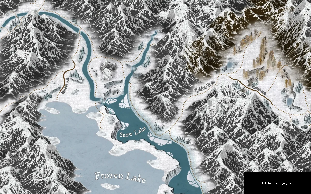 Обложка мода: Бумажная карта Забытой Долины для Skyrim SE – детальная и красивая