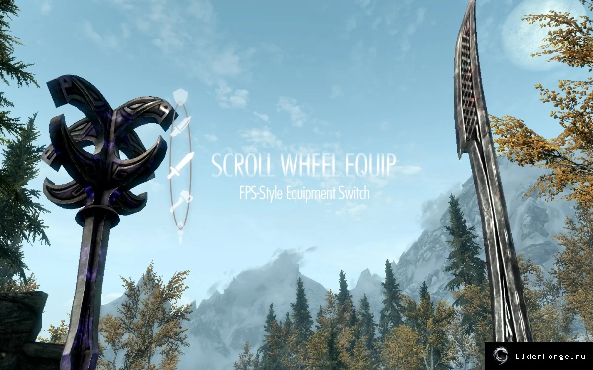 Обложка мода: Мод быстрого переключения оружия для Skyrim LE — мгновенный доступ к арсеналу