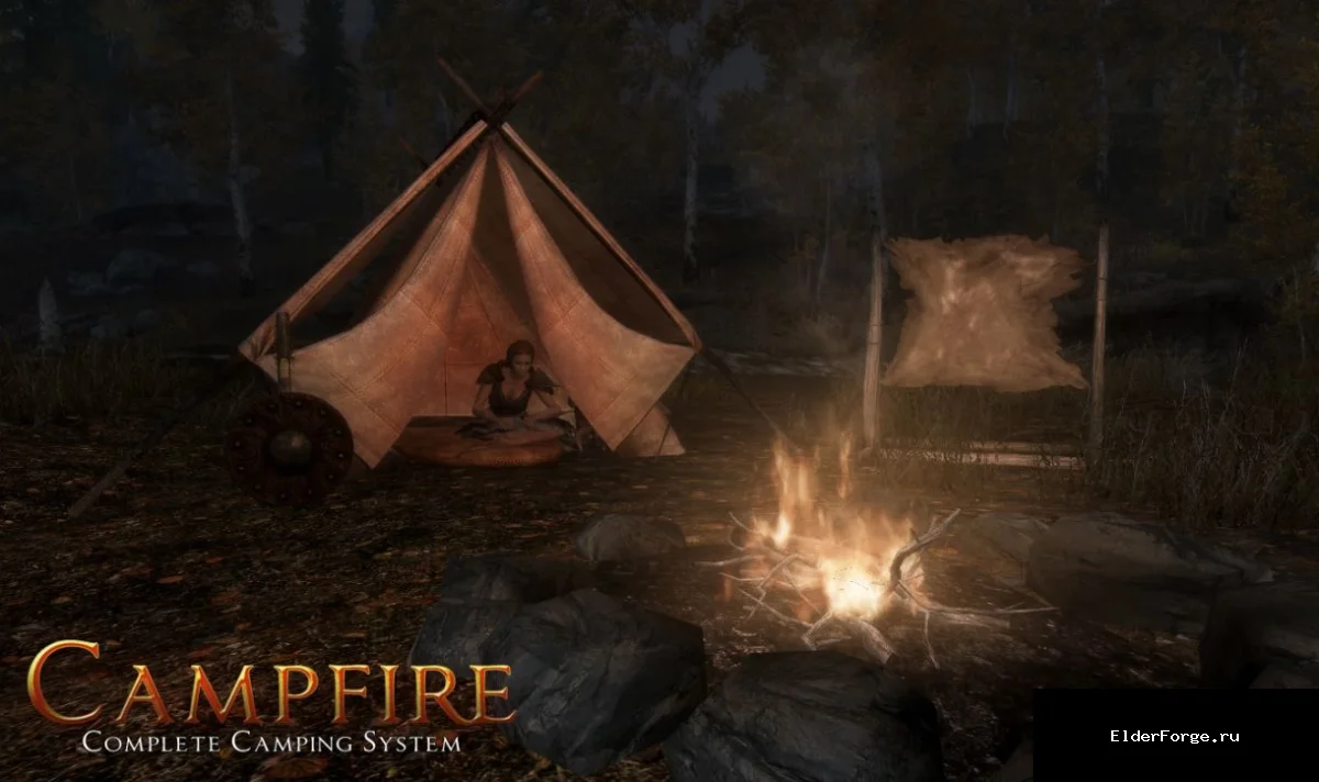 Обложка мода: Campfire – Полный кемпинг‑система для Skyrim Legendary Edition