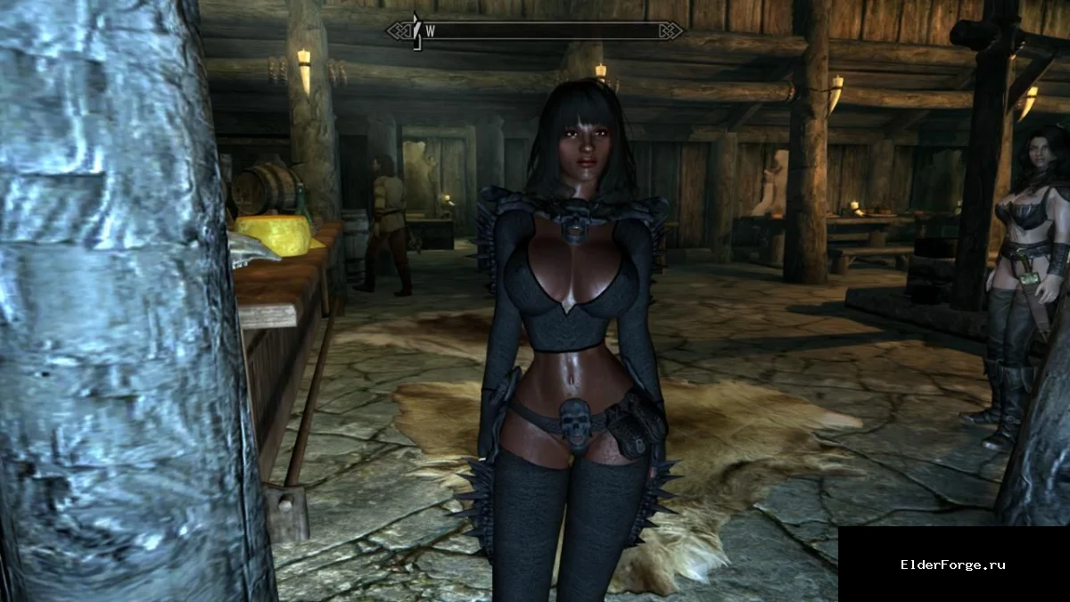 Обложка мода: Черная броня некромантки для CBBE – стильный набор в Skyrim LE