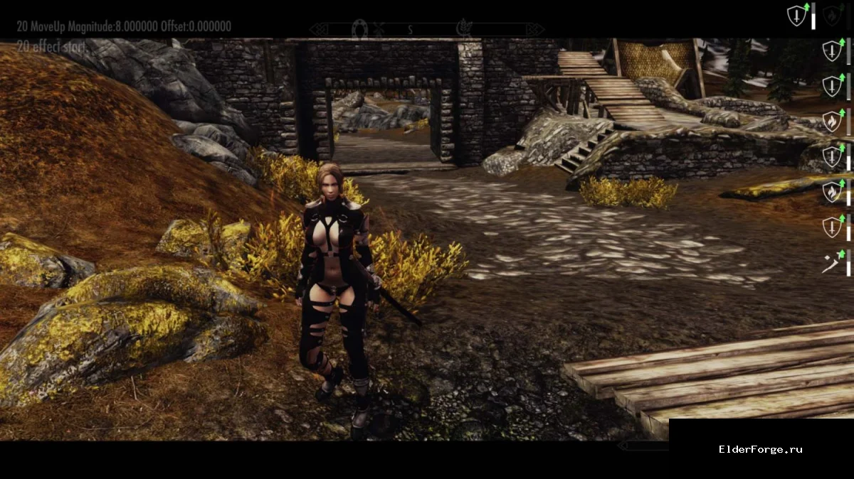 Обложка мода: Черная кожаная броня «Воровка» для женских персонажей Skyrim LE