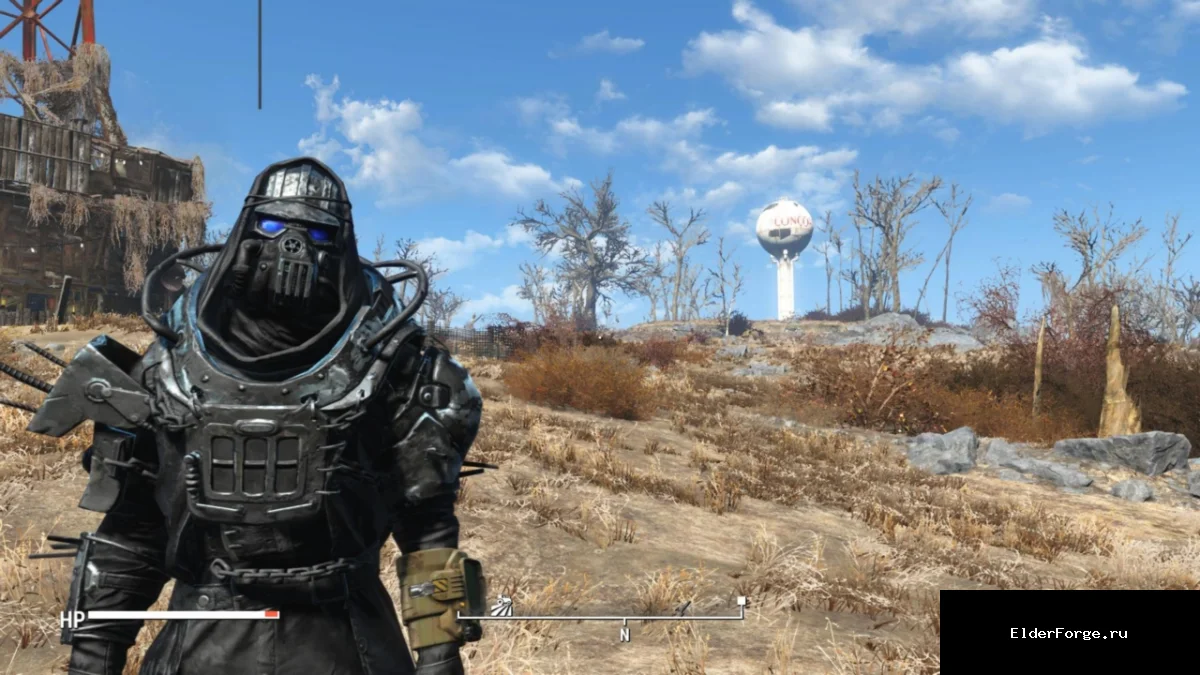 Обложка мода: Чёрная шипованная броня с 8 вариантами глазниц для Fallout 4