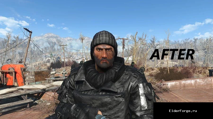 Обложка мода: Черная вязаная шапка для Fallout 4 – стильный реколор аксессуар