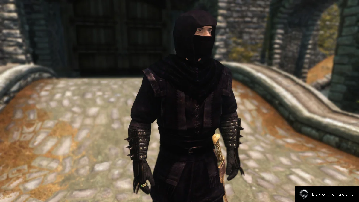 Обложка мода: Черный костюм ниндзя для Skyrim LE — стильный наряд для людей и эльфов