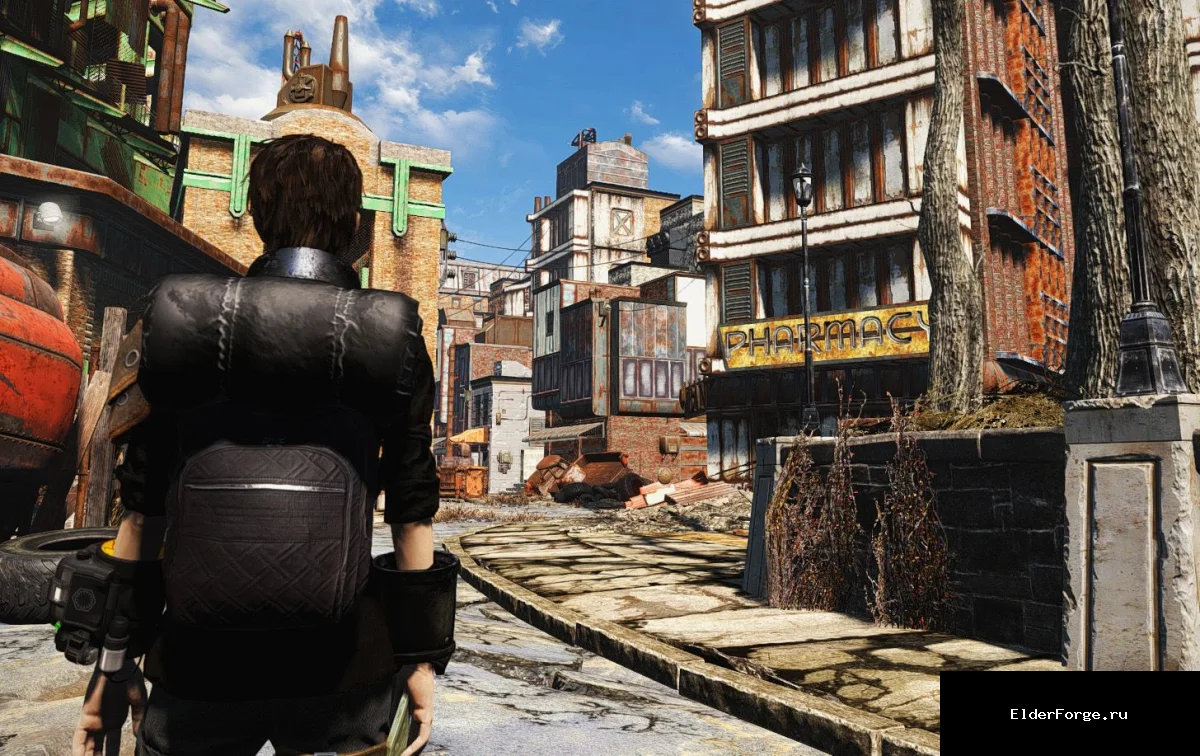 Обложка мода: Черный рюкзак для путешествий в Fallout 4 – стильный ретекстур