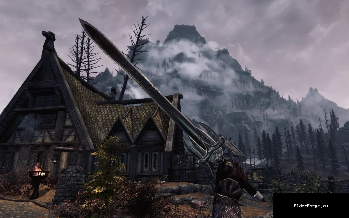 Обложка мода: Черный стальной меч – новое оружие для Skyrim Legendary Edition