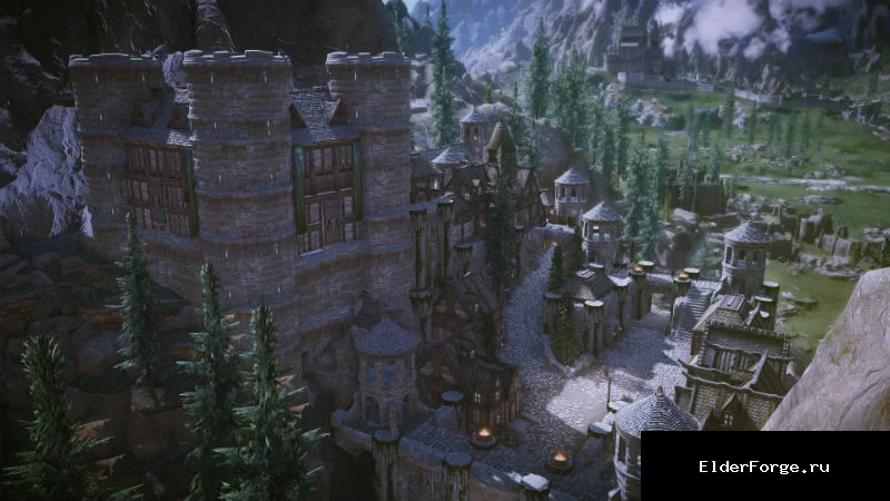 Обложка мода: Цитадель Северных Границ для Skyrim SE‑AE — огромный укреплённый город