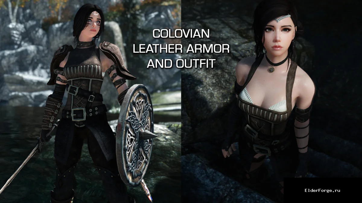 Обложка мода: Colovian Leather Armor и комплект одежды для Skyrim LE – 2K текстуры, крафт и UNP совместимость