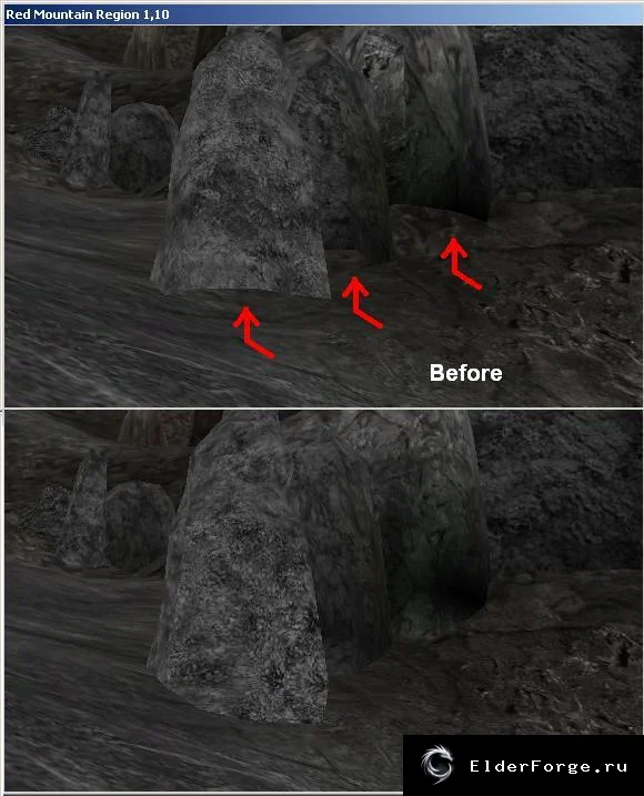 Обложка мода: Correct UV Rocks – исправление UV‑координат скал в Morrowind
