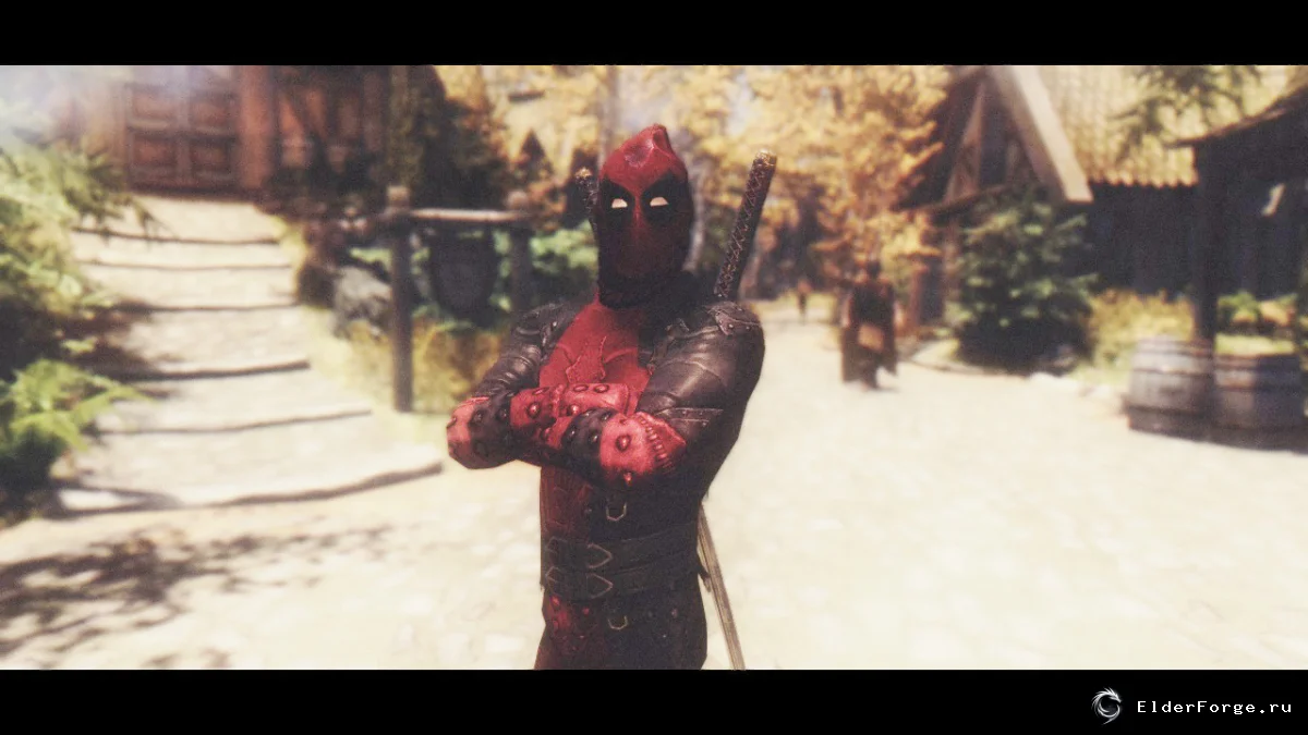 Обложка мода: Deadpool — компаньон Довакина в Skyrim Legendary Edition