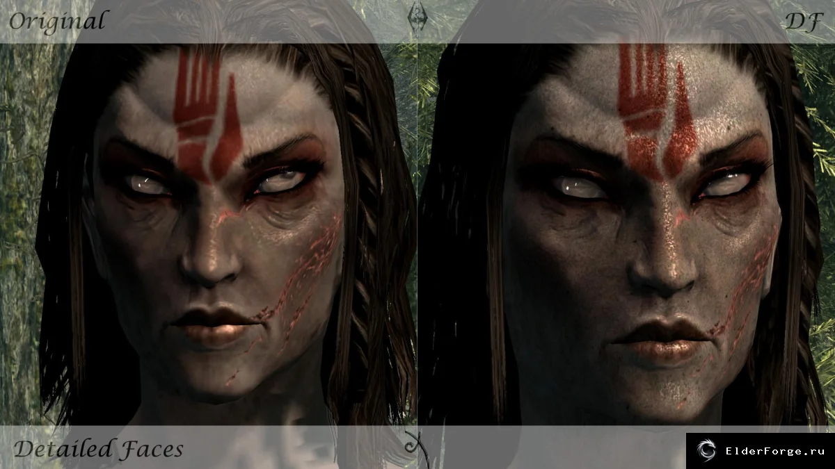 Обложка мода: Детализированные лица Skyrim LE — улучшенные текстуры кожи