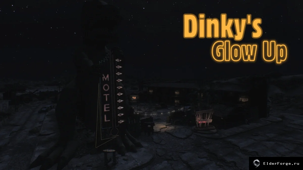 Обложка мода: Dinky's Glow Up: Анимированная неоновая вывеска для динозавра в FNV