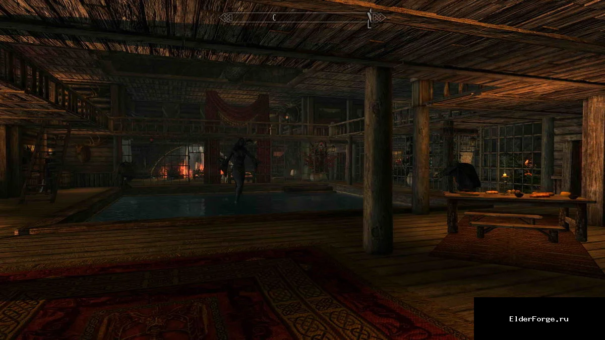 Обложка мода: Дом Темной Луны — уютный скрытый дом с бассейнами для Skyrim SE‑AE