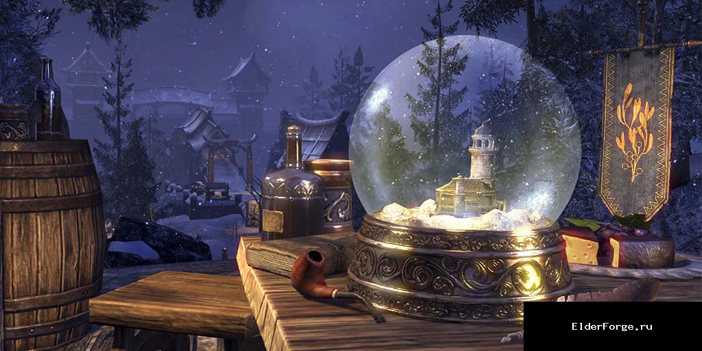 Обложка мода: Дом в Снежном Шаре для Skyrim SE‑AE: волшебные кольца и уютный интерьер