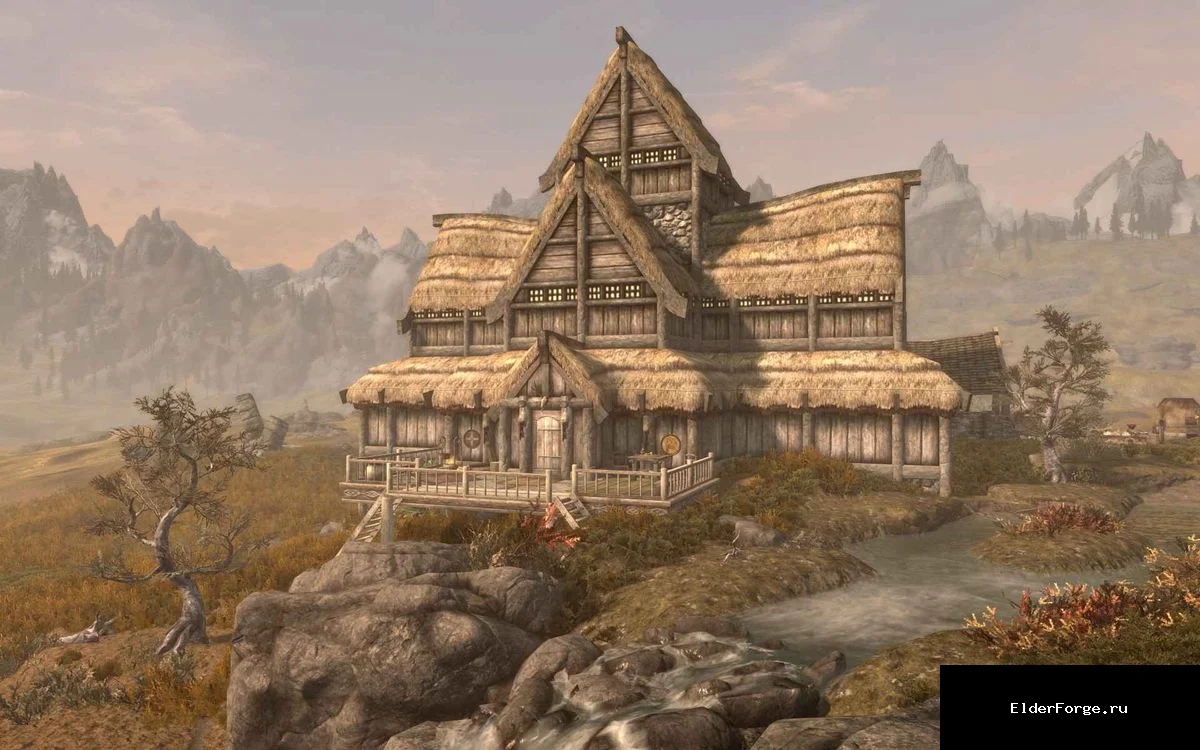 Обложка мода: Дом Валлейвью для Skyrim SE‑AE: уютный семейный дом с ванными и кухней