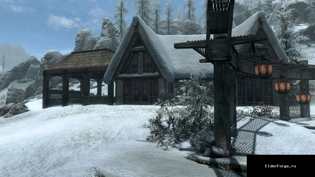 Обложка мода: Дом Винтервью для Skyrim SE‑AE: уютный дом у Виндхельма с садом и мастерской