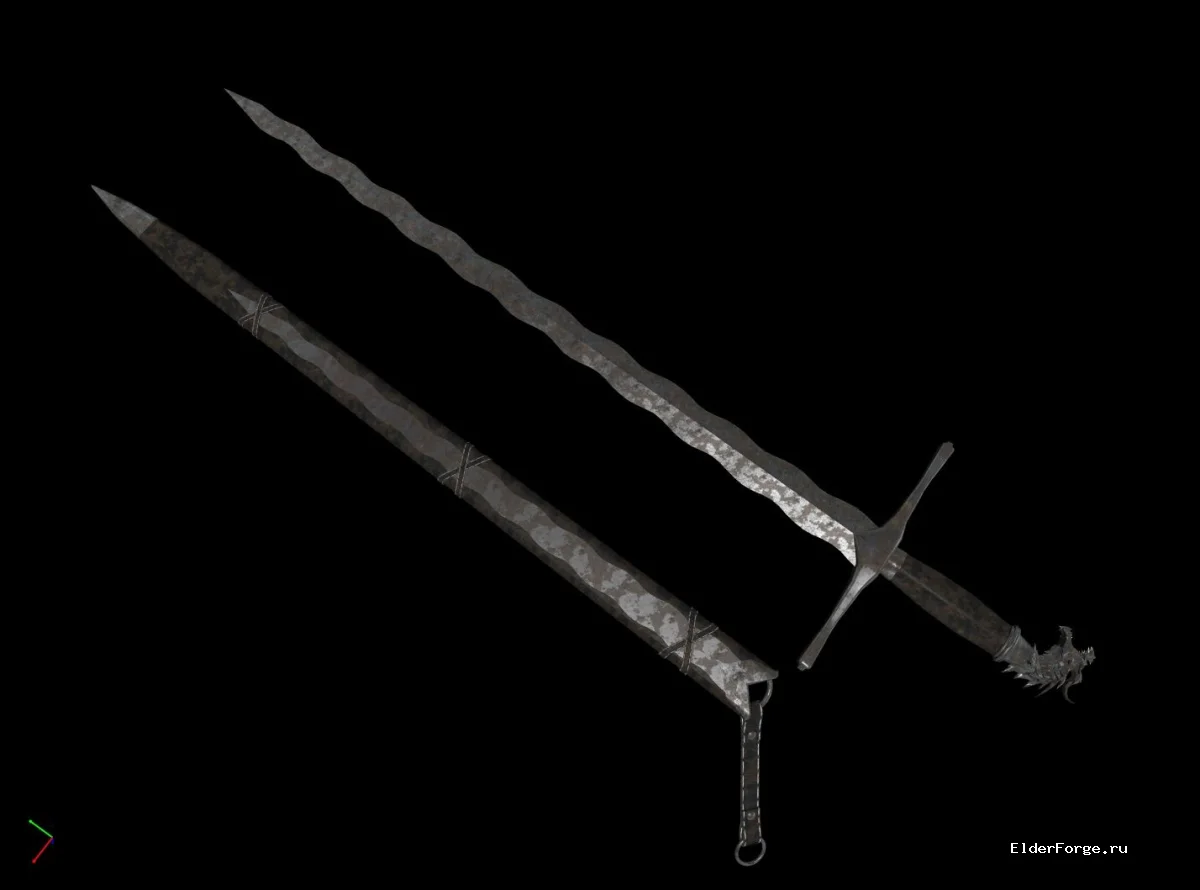 Обложка мода: Драконье стальное оружие для Skyrim Legendary Edition – набор уникального крафтового вооружения