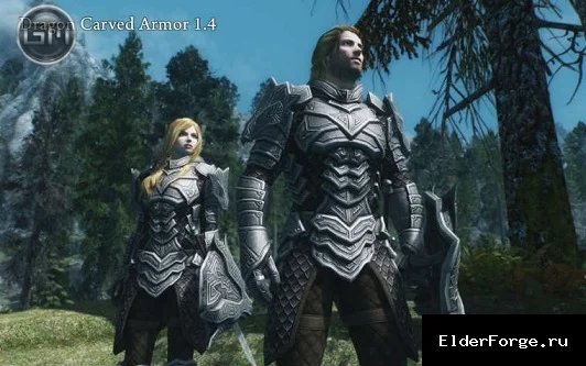 Обложка мода: Драконий резной доспех: полный набор брони и оружия для Skyrim SE