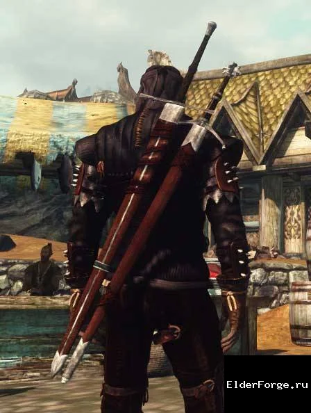 Обложка мода: Два двуручных меча Ведьмака для Skyrim LE – стальной и серебряный