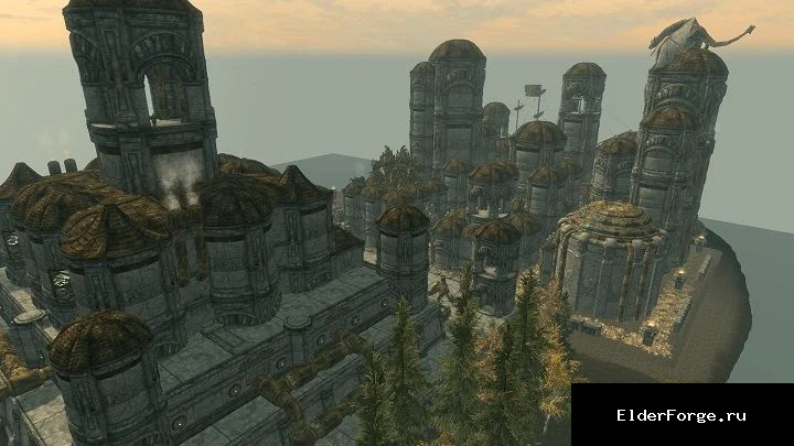 Обложка мода: Двемерский остров – новое место в Skyrim LE с цитаделью, башнями и подземельями