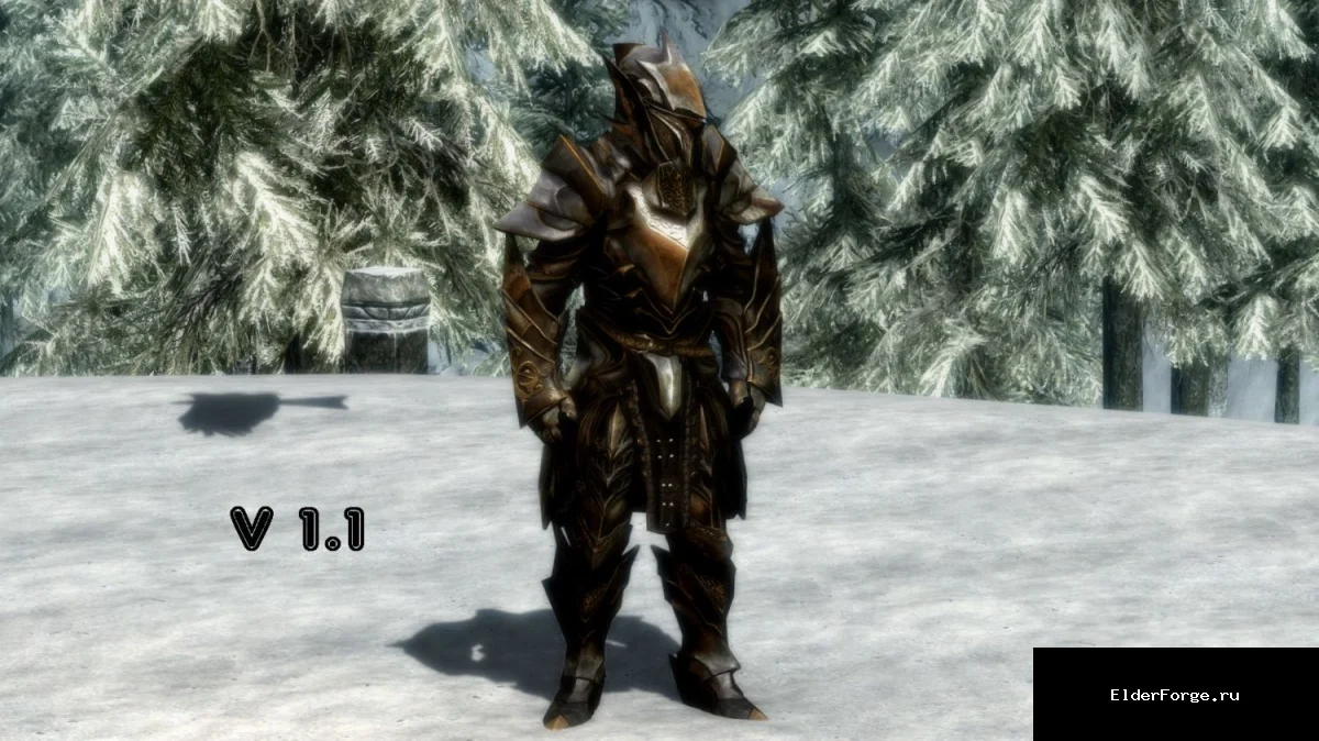 Обложка мода: Эбонитовая броня для мужчин – улучшенный реплейсер для Skyrim LE