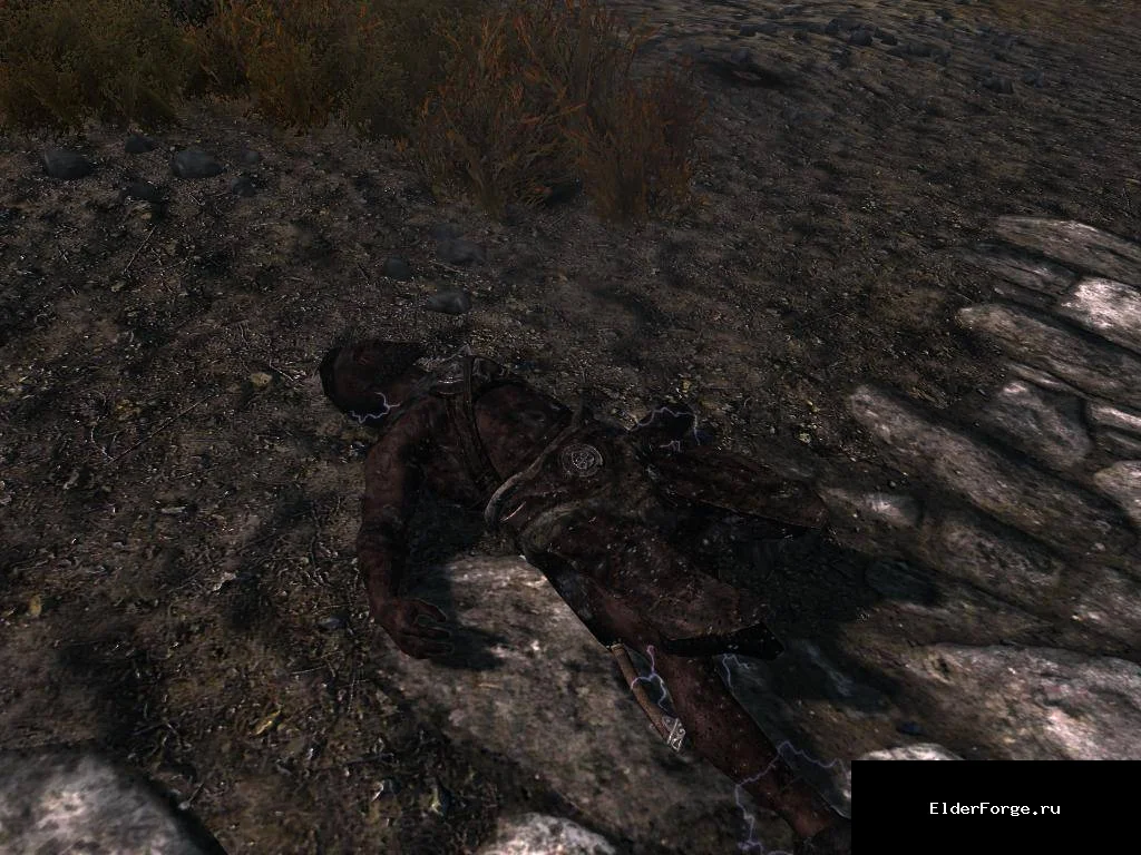 Обложка мода: Эффекты на трупах LE — Burn Freeze Shock Effects, огонь лёд ток в Skyrim