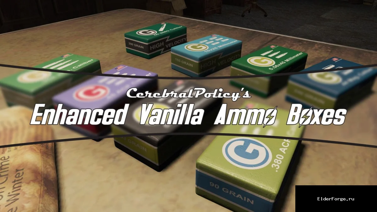 Обложка мода: Enhanced Vanilla Ammo Boxes – 4K текстуры патронов для Fallout 4
