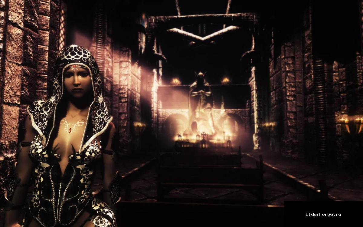 Обложка мода: Enio's Barbarian Priestess – уникальная броня шамана для Skyrim LE