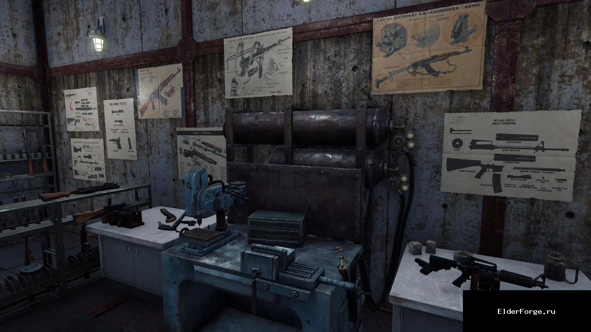 Обложка мода: Fallout 4: Полный набор предметов для Оружейной мастерской – новые стойки, боеприпасы и плакаты