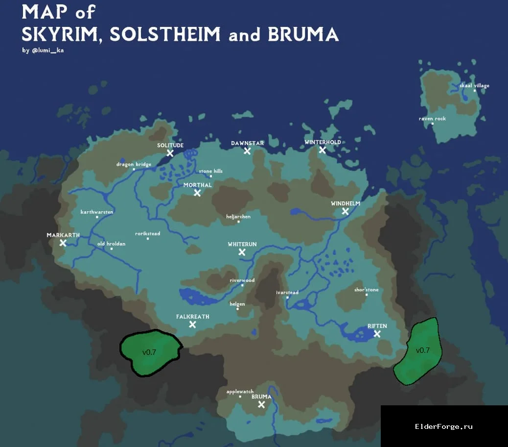 Обложка мода: Fat Skyrim – расширение мира для Skyrim SE/AE: новые земли за пределами карты