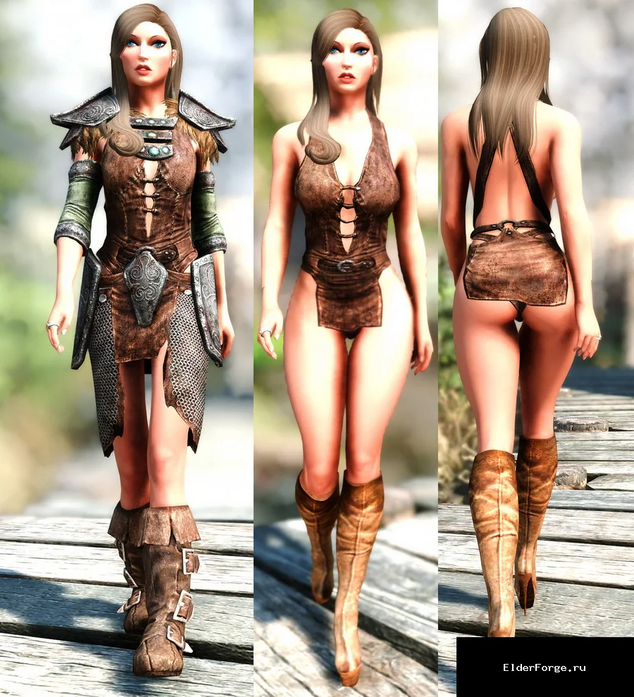 Обложка мода: Female Outfit Replacer CBBE BHUNP – открытая женская броня для Skyrim LE