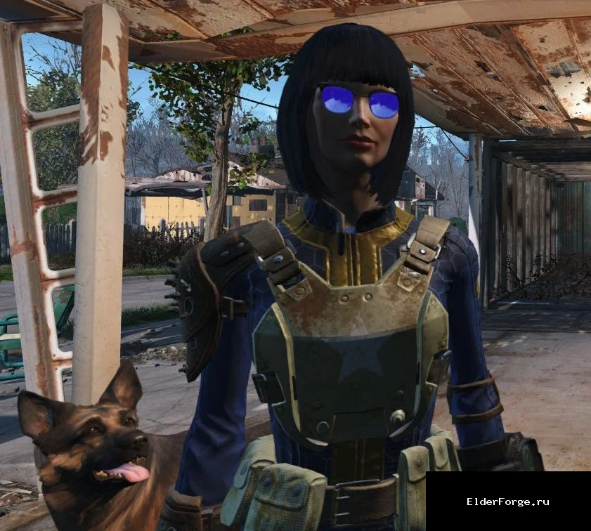 Обложка мода: Фиолетовые солнечные очки для Fallout 4 – яркий ретекстур
