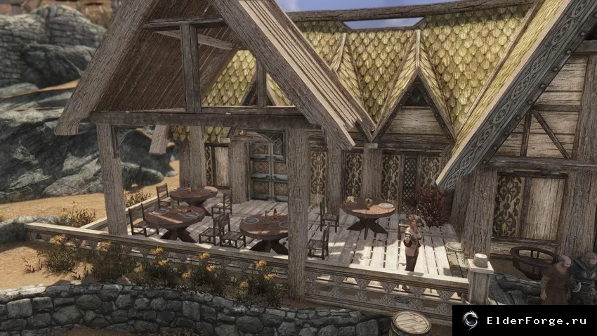 Обложка мода: Гарцующая кobyла — внутренний дворик для Skyrim LE