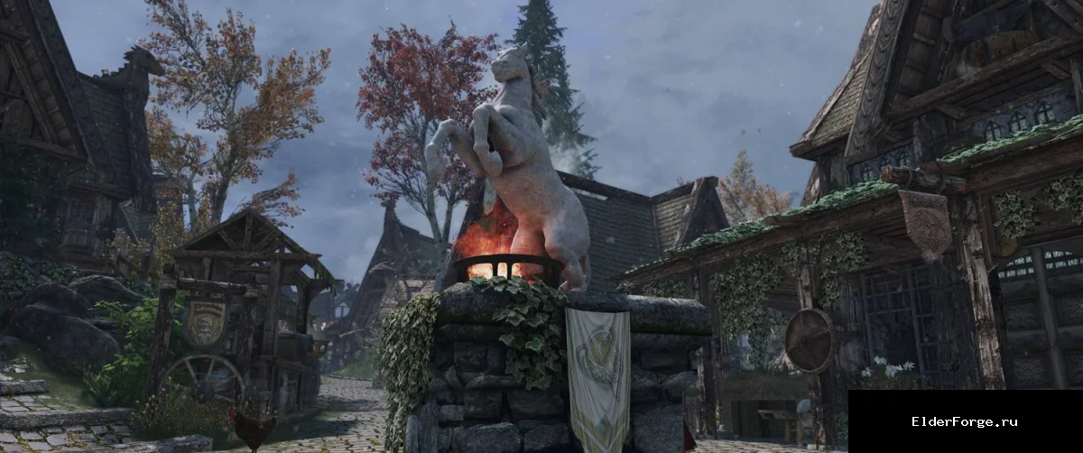 Обложка мода: Гигантская статуя лошади в Вайтране — мод для Skyrim SE