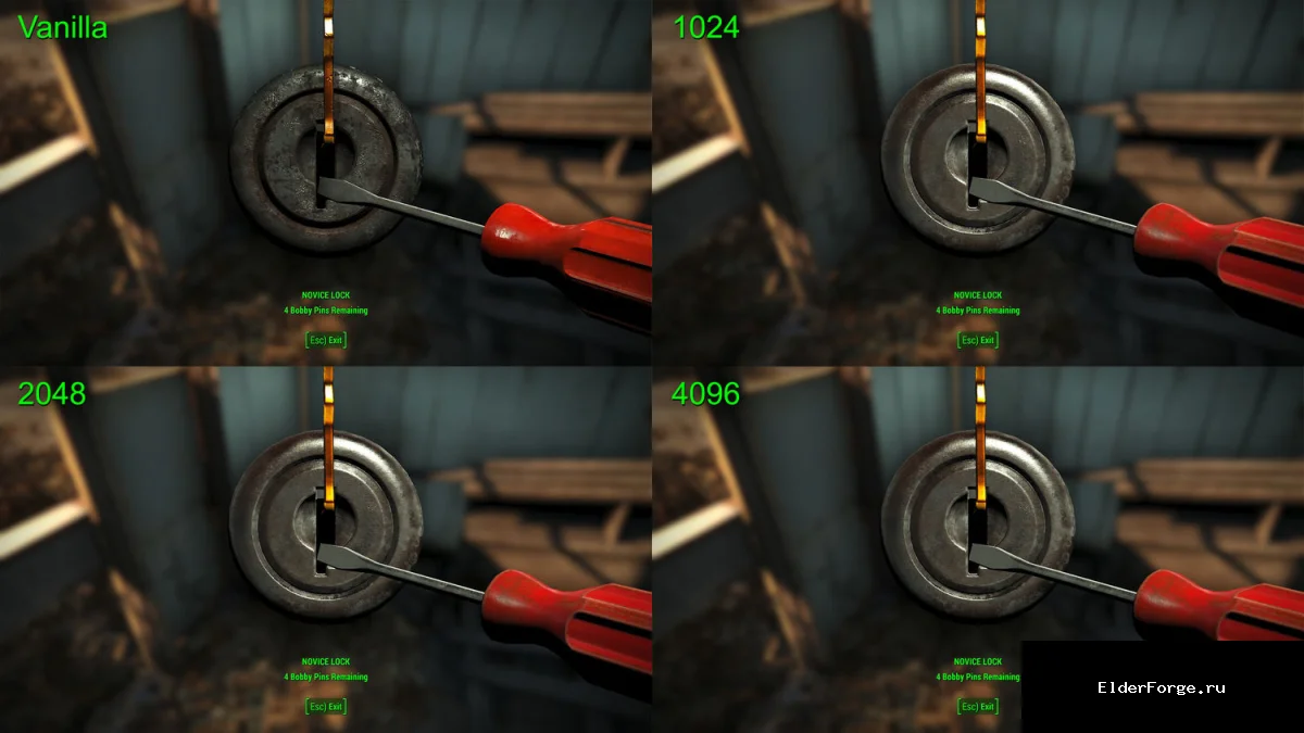 Обложка мода: HD интерфейс взлома для Fallout 4 – текстуры 4K, 2K и 1K