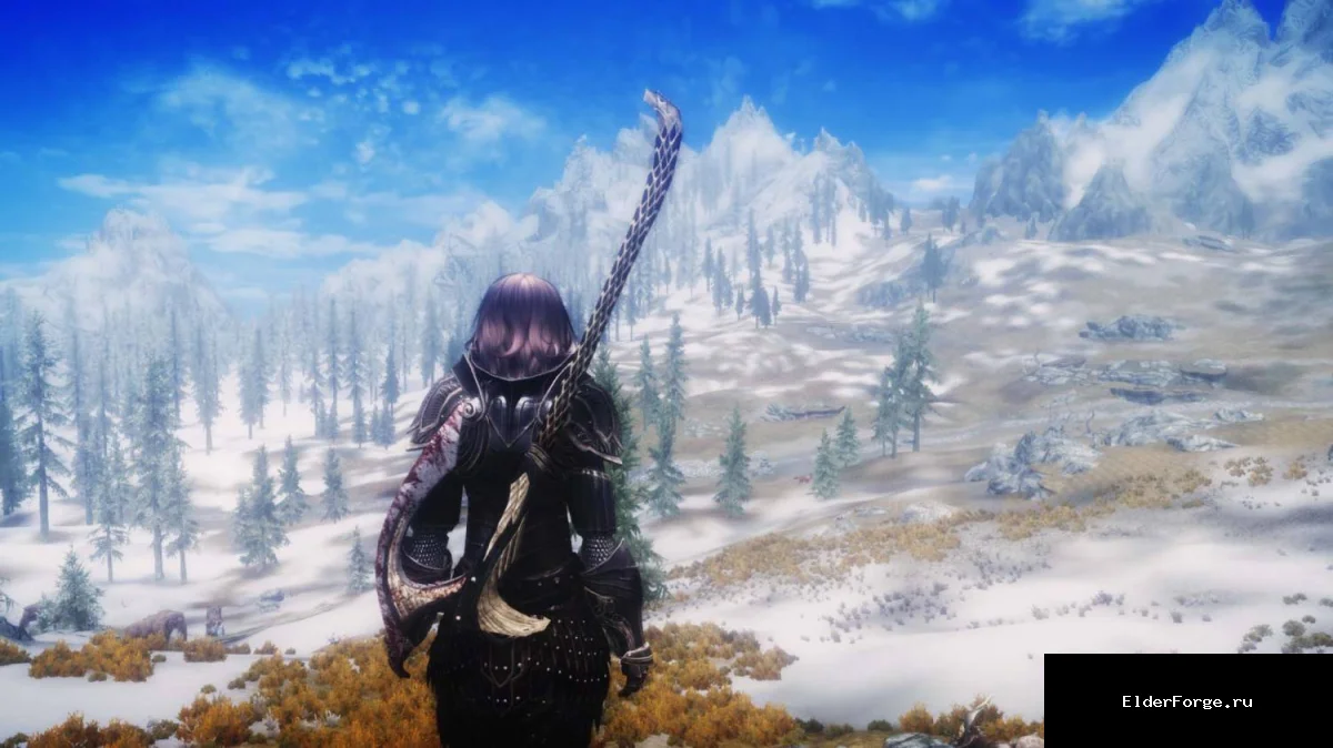 Обложка мода: HD-ретекстур эльфийского оружия для Skyrim LE – серебряный и обсидиановый варианты