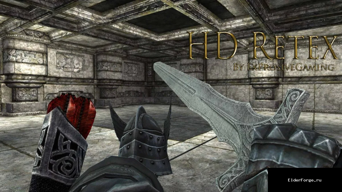 Обложка мода: HD-ретекстур стального меча для Skyrim Legendary Edition – улучшенная графика