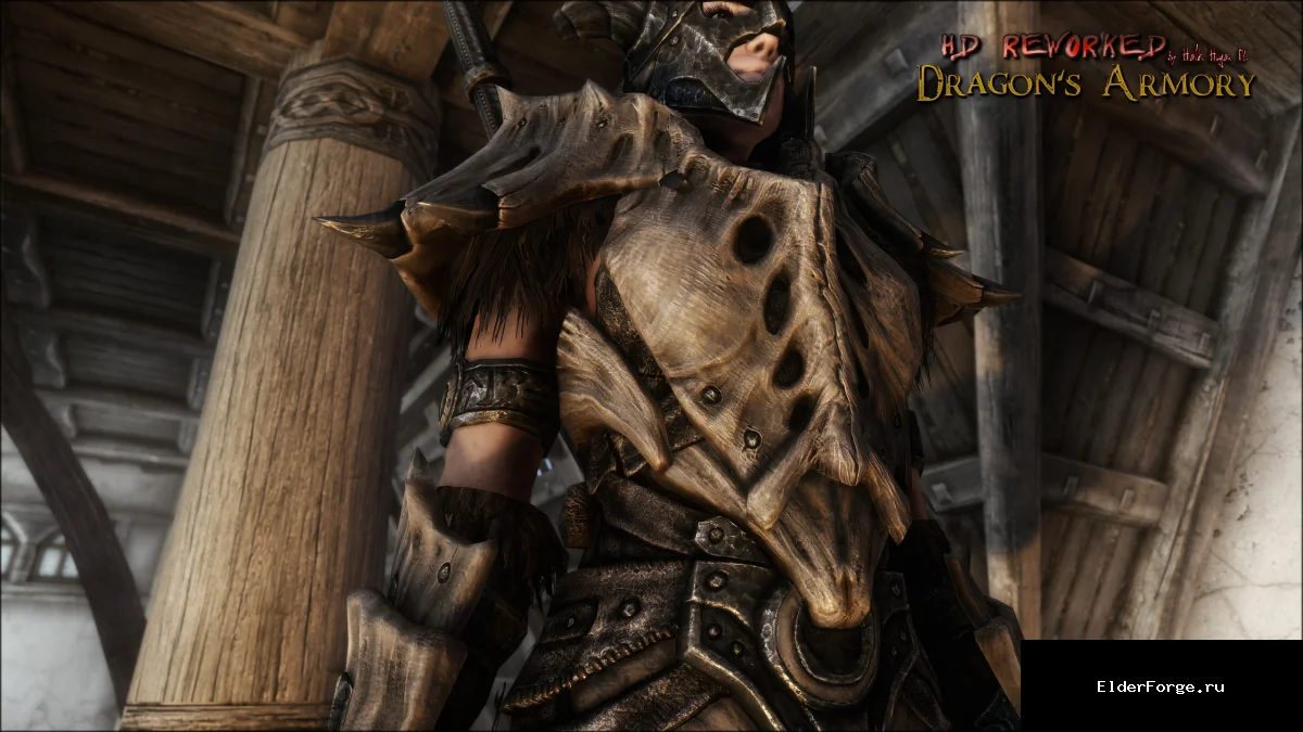 Обложка мода: HD Reworked Dragonplate Armor – улучшенная 4K броня дракона для Skyrim Legendary Edition