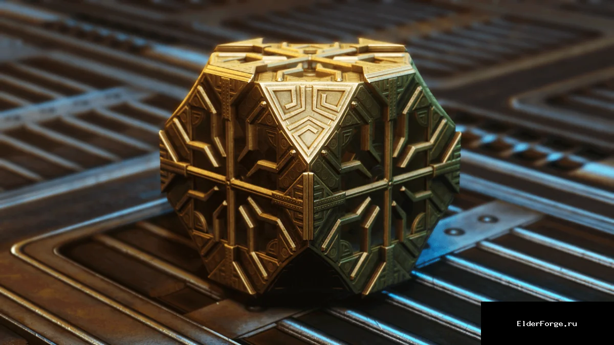 Обложка мода: HD Управляющий куб (Dwemer Control Cube) — текстуры 1K/2K/4K для Skyrim LE