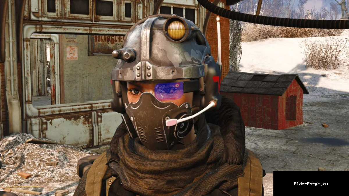 Обложка мода: HD‑ретекстур кибернетического окуляра для Fallout 4 – военный стиль