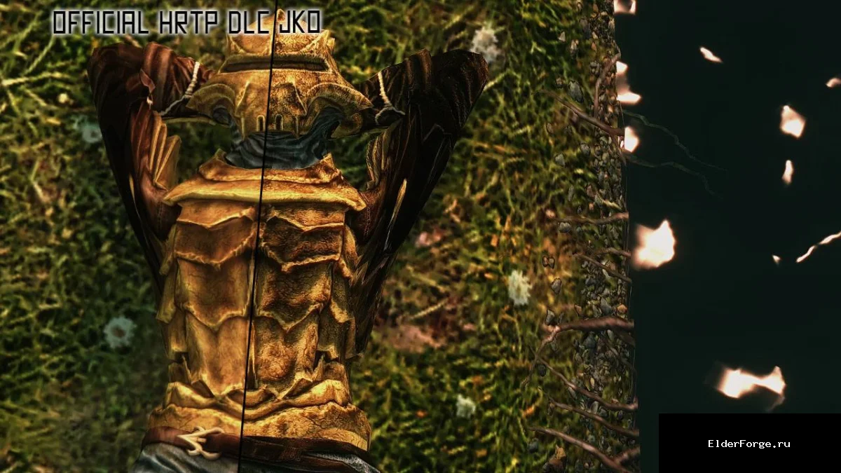 Обложка мода: HD‑ретекстур костяного доспеха из Dragonborn для Skyrim LE