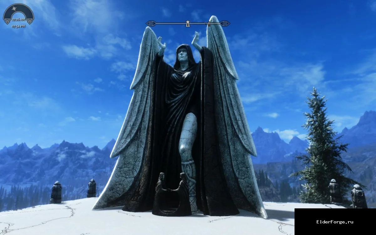 Обложка мода: HD‑ретекстур статуи Меридии для Skyrim Legendary Edition – два варианта
