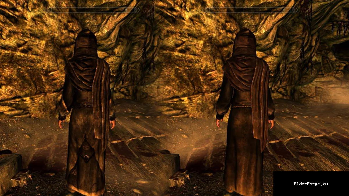 Обложка мода: HD‑ретекстура некромантской робы для Skyrim Legendary Edition — улучшенные детали и два вари…