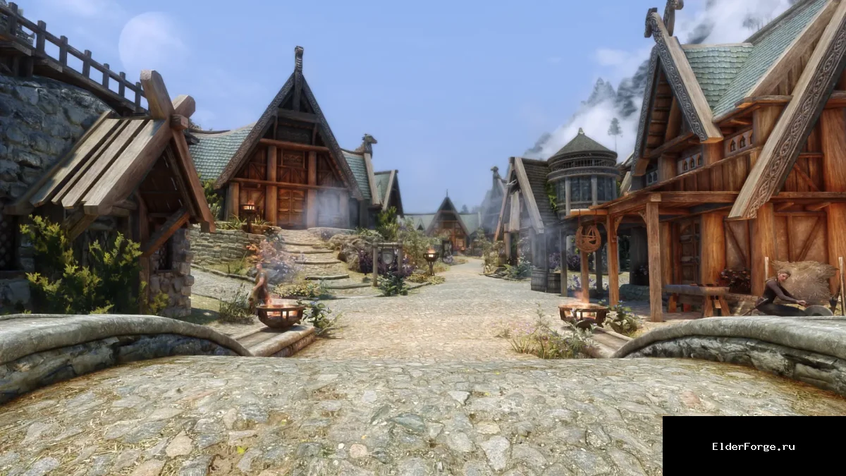 Обложка мода: High Fantasy Whiterun – улучшенный Вайтран для Skyrim SE/AE в 4K/2K с параллаксом