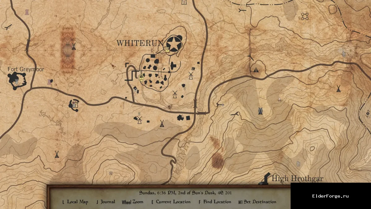 Обложка мода: Immersive Paper Map – детализированная бумажная карта для Skyrim SE