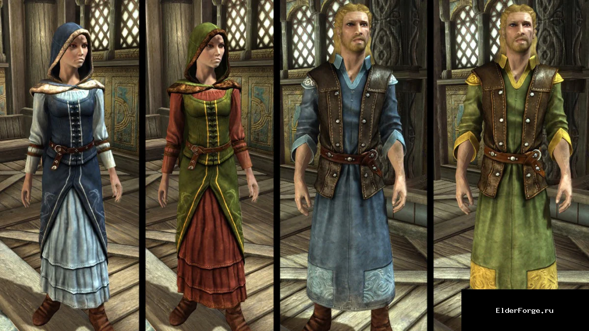 Обложка мода: Имперская одежда и меховой капюшон для Skyrim LE – стильные наборы для всех рас