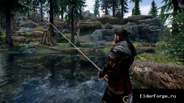 Обложка мода: Искусство рыбалки в Skyrim SE – ловля рыбы от третьего лица